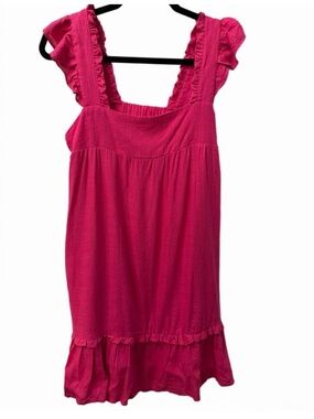 New In Pink Ruffle Tiered Mini Dress Size Small Valentine’s Day Like New